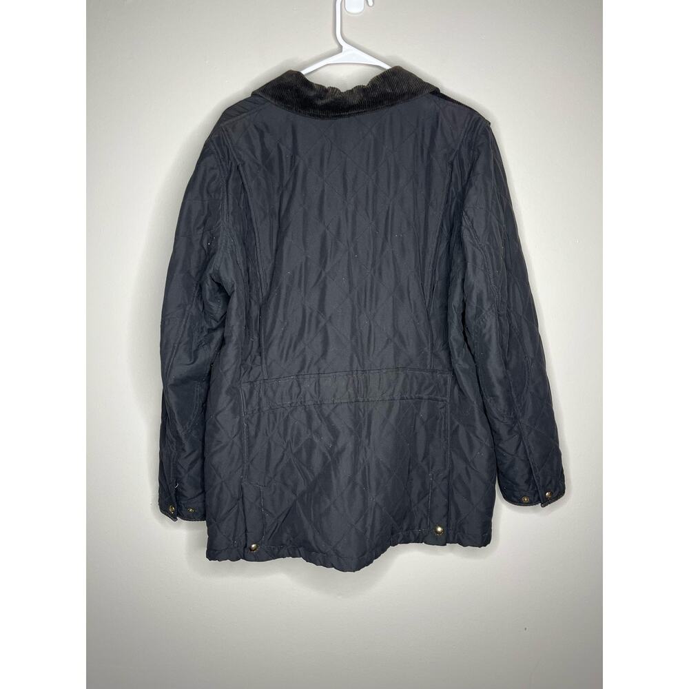 Lauren Ralph Lauren Quilted Jacket with Corduroy Collar – Black – Size XL - Picture 7 of 7